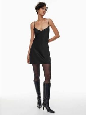 Aritzia Wilfred Only Slip Mini Dress in Black